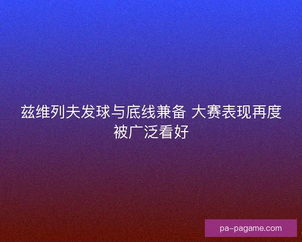 兹维列夫发球与底线兼备 大赛表现再度被广泛看好